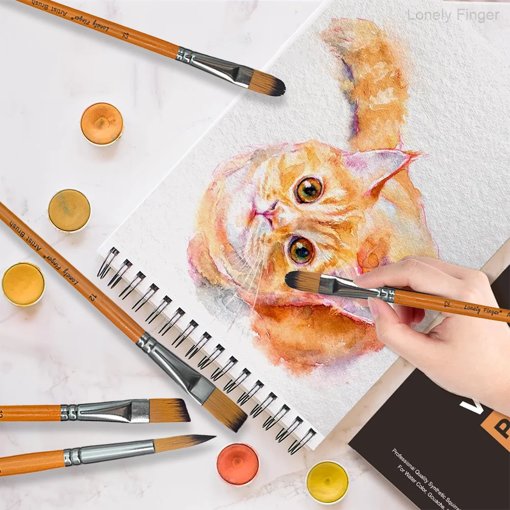 Paint Brushes, 12/48 Pcs Acrylic Brush,Including Round Flat Filbert Angular Paint Brushes, Synthetic Nylon Paint Brushes, Paint