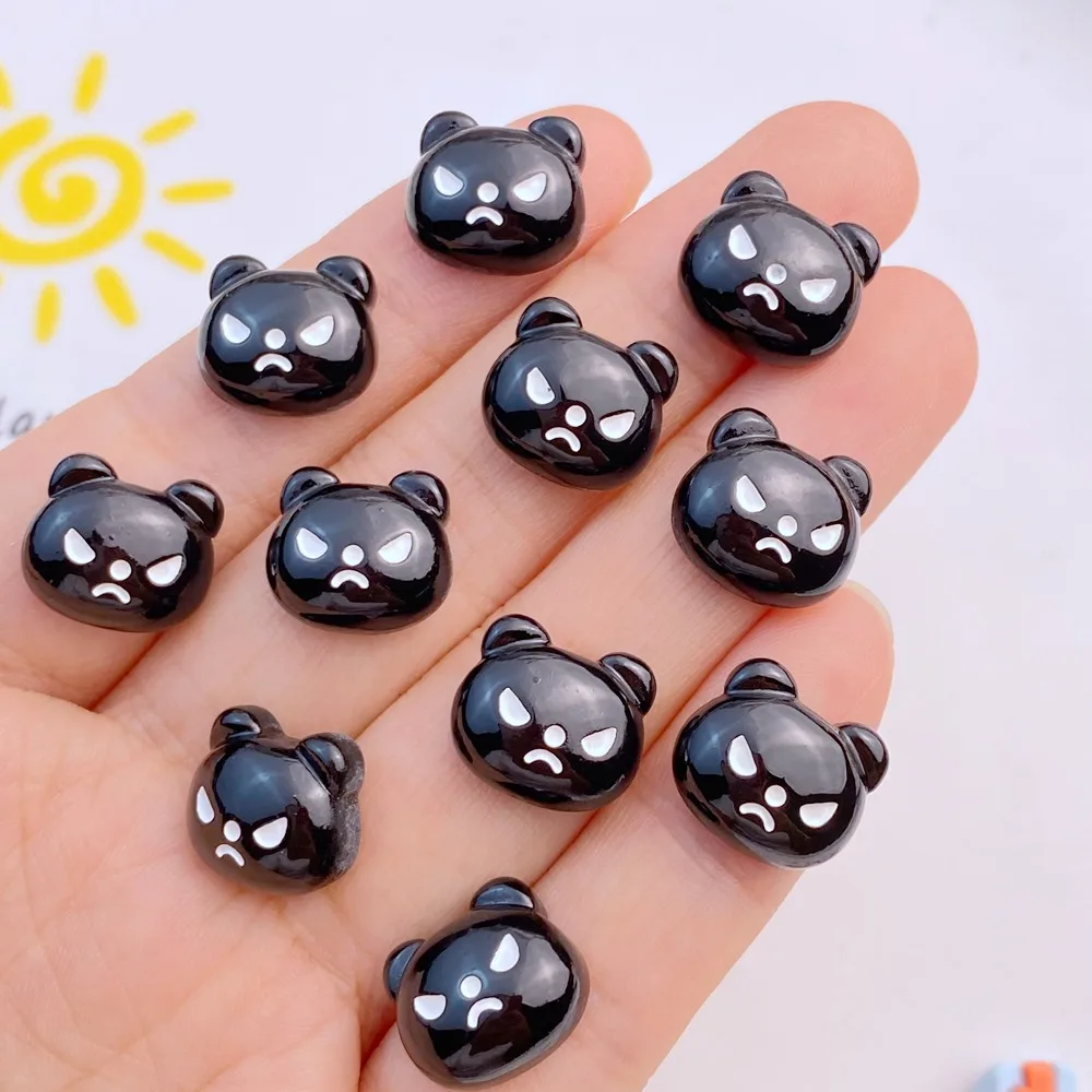 20Pcs New Cute Resin 12*13mm Halloween Black Cat  Flat Back Ornament Jewelry Making Manicure Hairwear Accessories