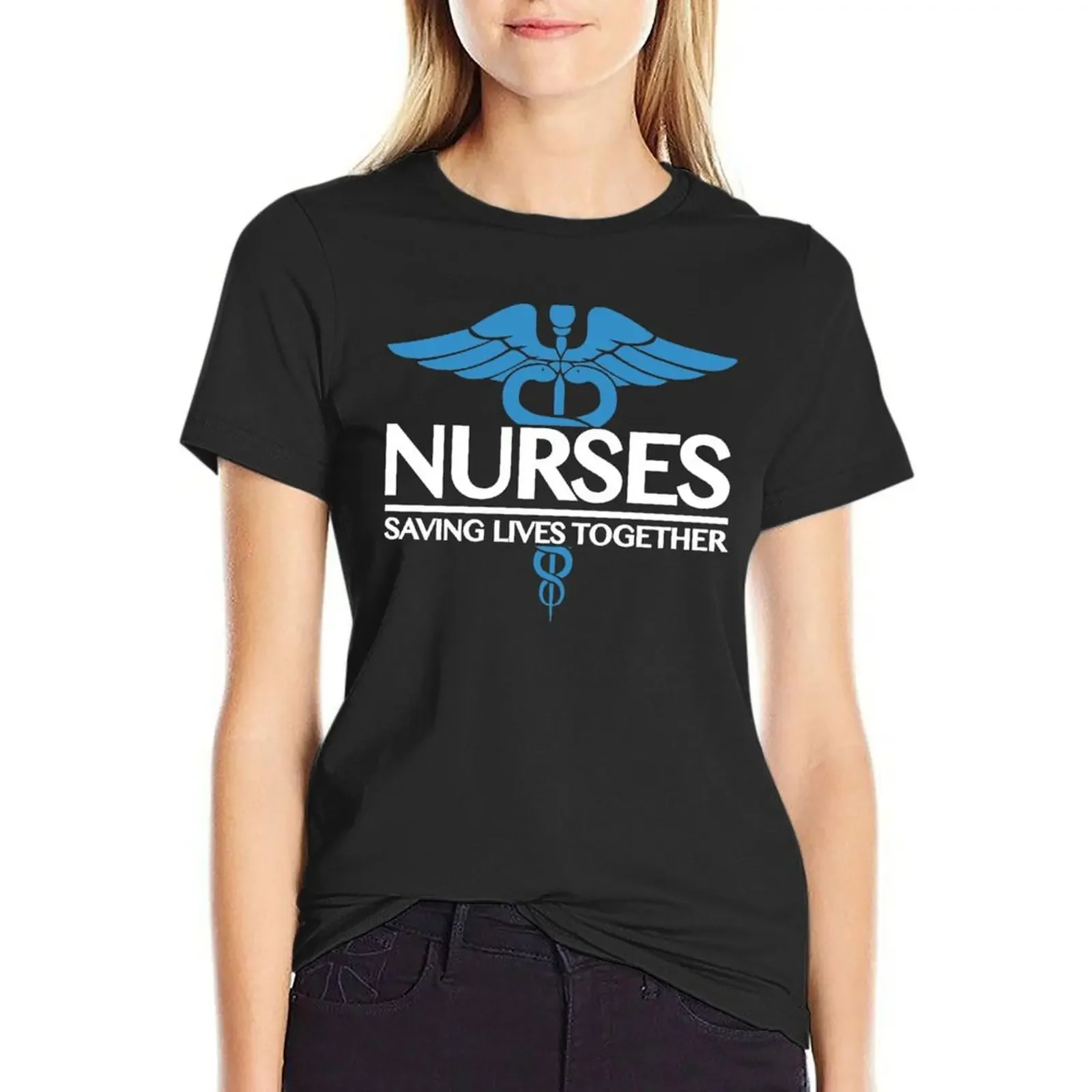 

Nurses Lt Blue T-Shirt quick drying cute clothes tops summer top T-shirt Women