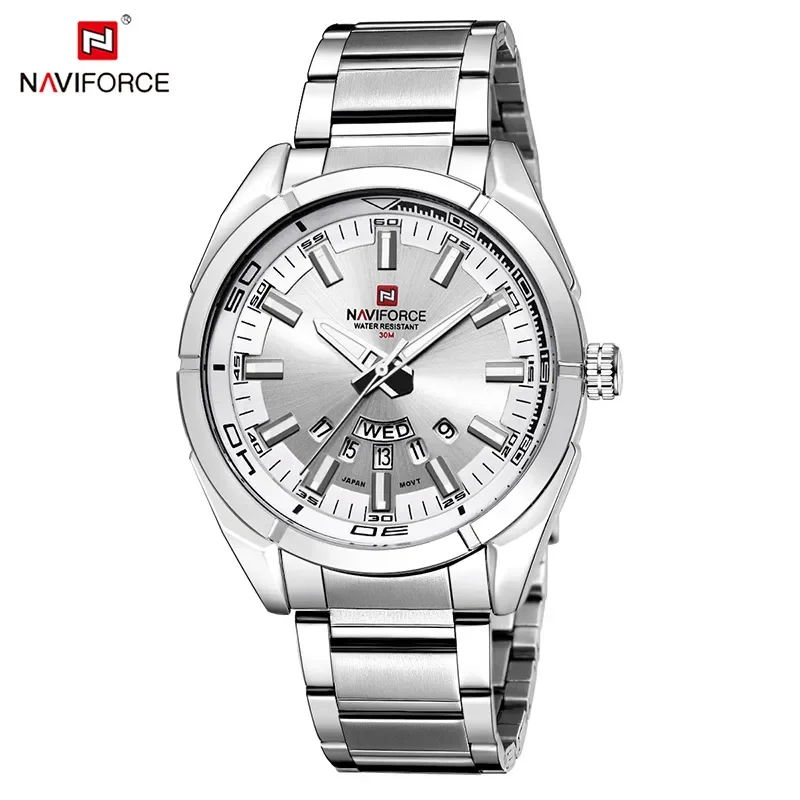 2024 New NAVIFORCE Classic Casual Watch for Men Stainless teel Sport Waterproof Male Watches Quartz Date Relogio Masculino