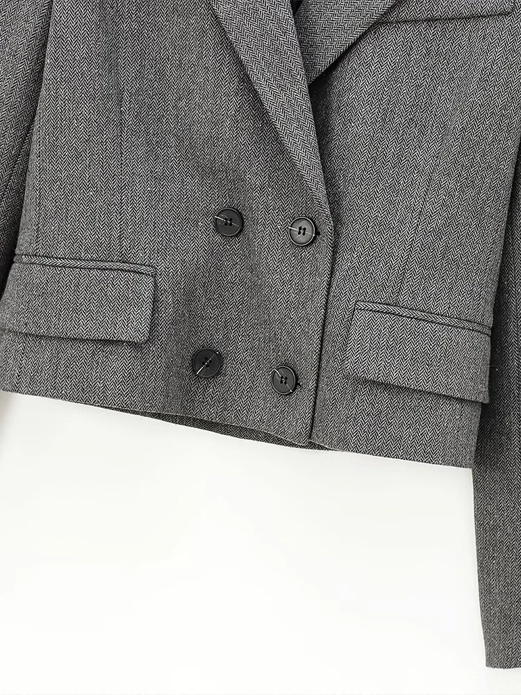 2024 Autumn and Winter New Arrivals Women\'s Wear High-end Commuter Wool Blended Twill Suit Jacket