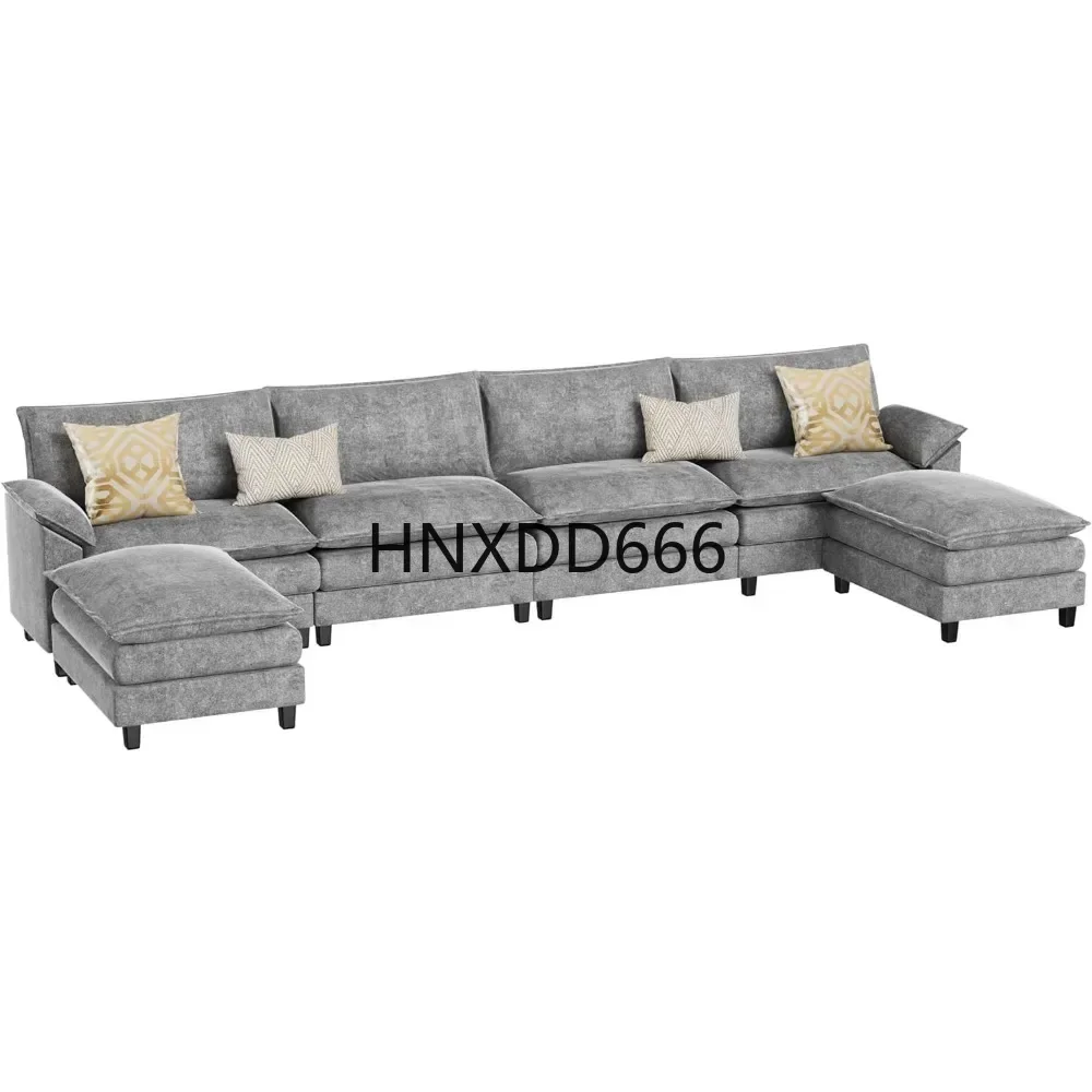 

Modular Sectional Sofa Couch,U Shaped Sofa Couch with 2 Ottoman, 4-Seat Sectional Sofa Couches for Living Room, Apartment