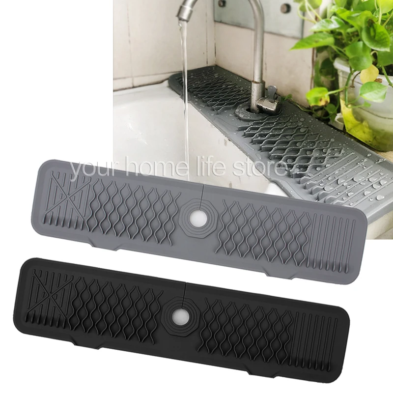 Kitchen Sink Splash Guard, Faucet Mat Splash Catcher, Handle Drip Catcher Tray, Multipurpose for Kitchen Dish Drying Mats Sponge