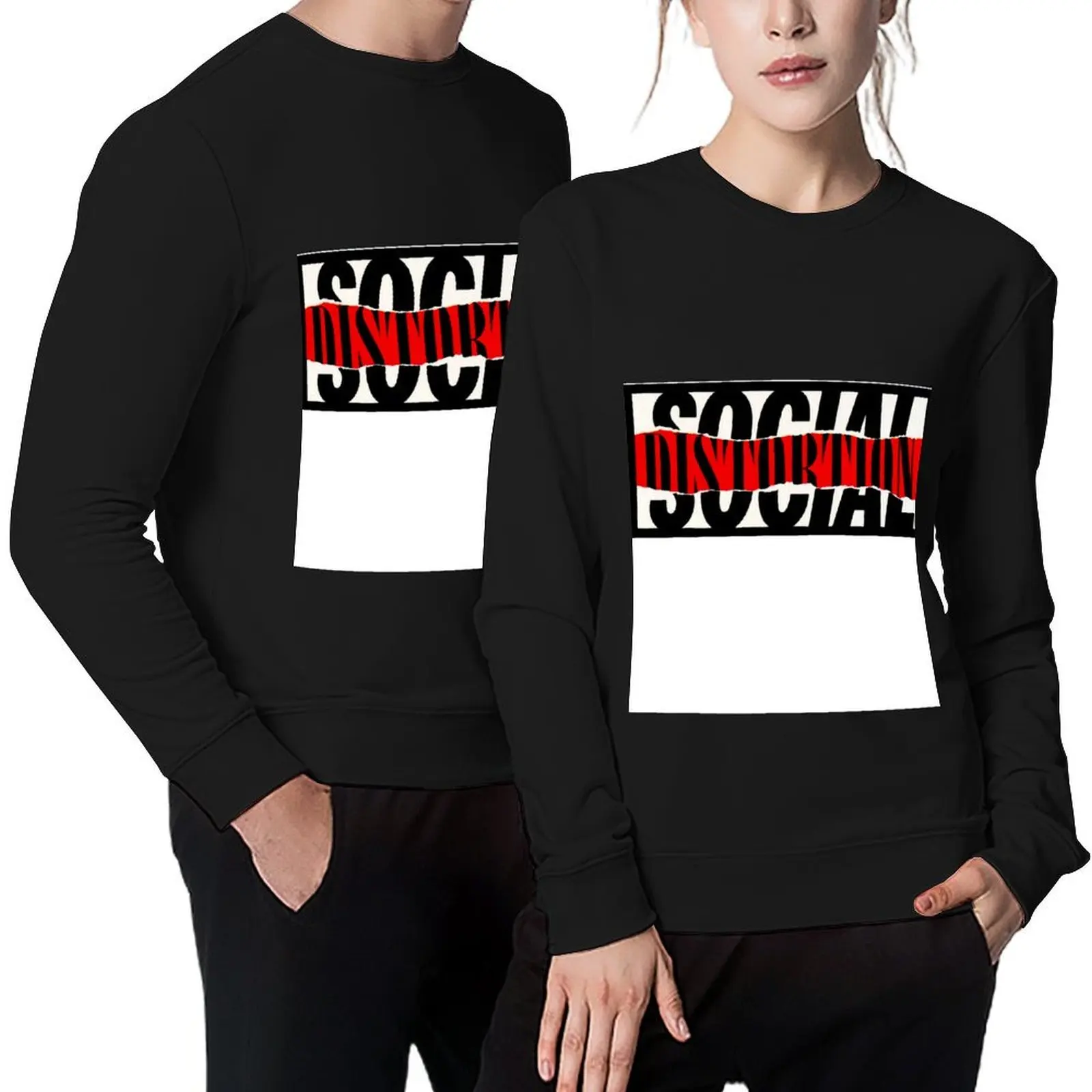 

social red social distortion skull distortion logo Pullover autumn clothes men's clothes men's sweatshirts