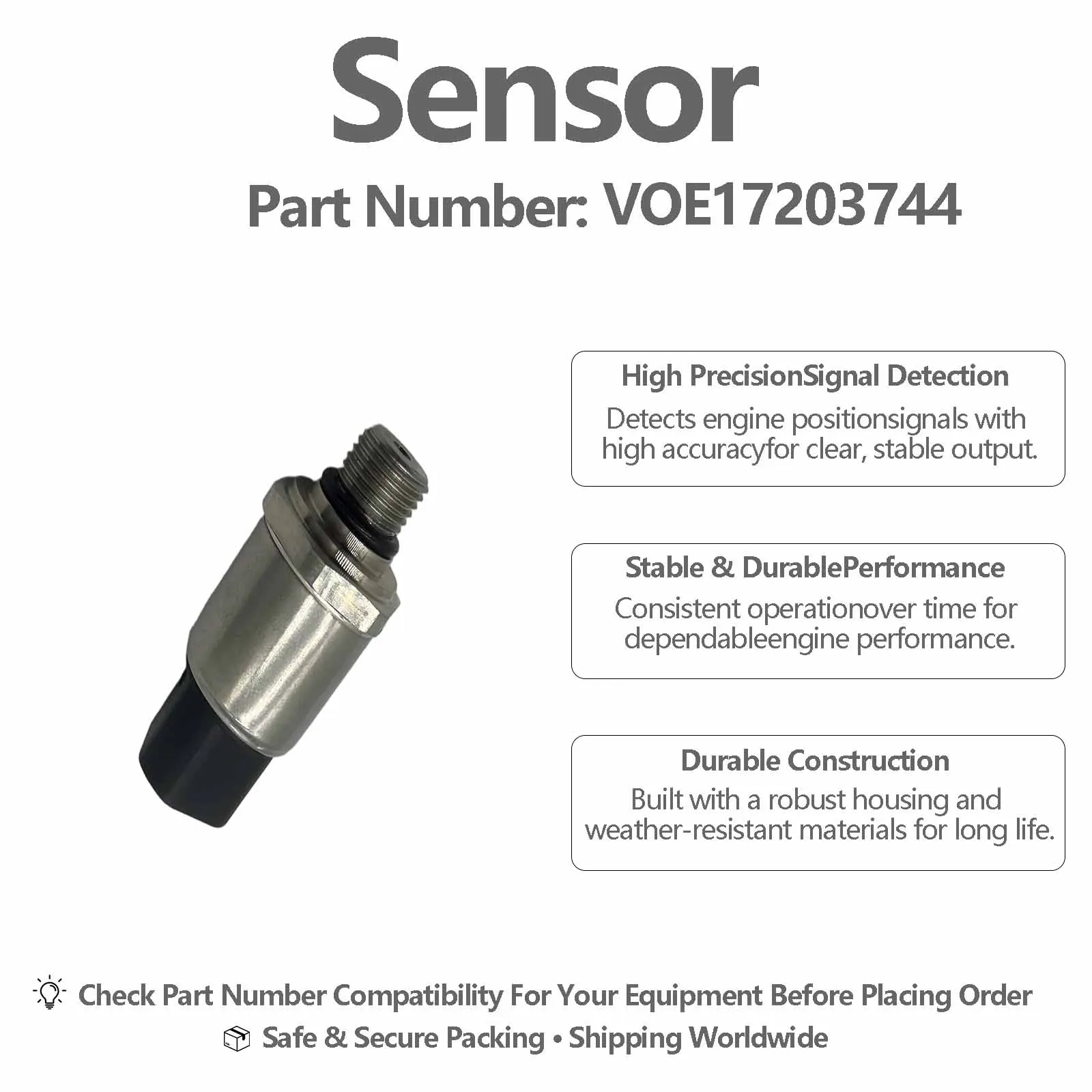 VOE17203744 Oil Pressure Sensor For Volvo DD105 EC140E EC160E EC180E EC220E EC250E EC300E EC350E EC380E EC380EHR EC480E