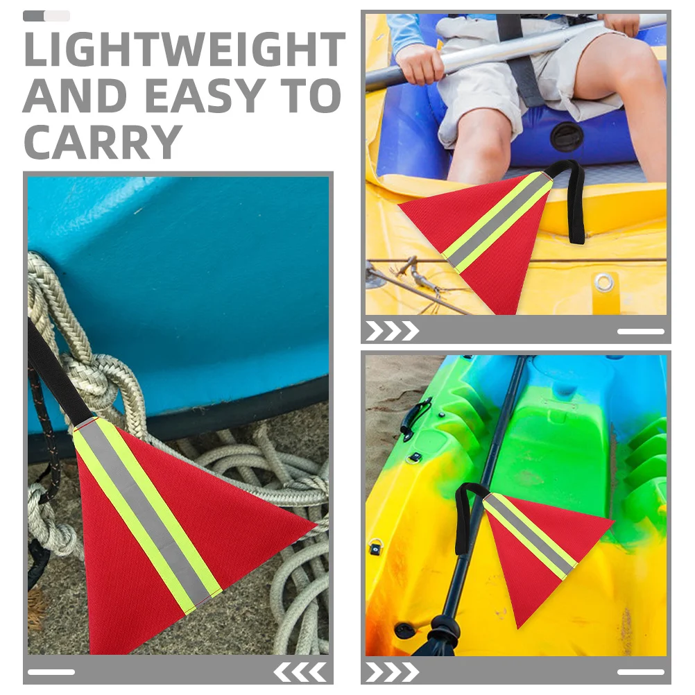 3 قطعة سلامة كاياك السفر عاكس سحب أعلام الأحمر تحذير أعلام القوارب سلامة العلم الملحقات لمقطورة قوارب الكاياك