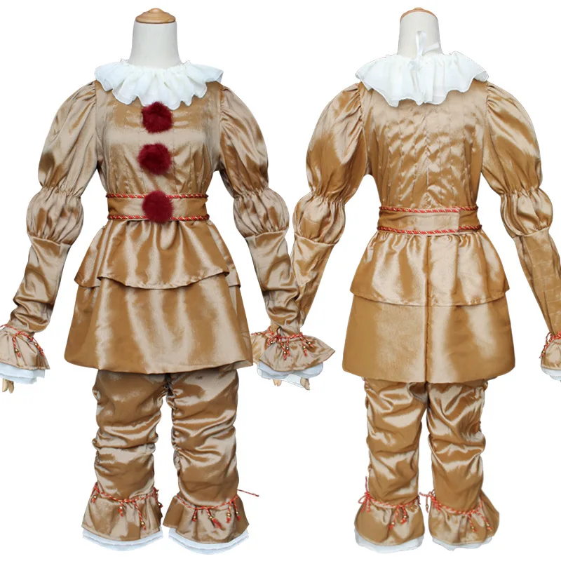 Cosplay Costume Clown Back Soul Penny Wise Halloween Costume Clown Golden Silver Men Suit Party Performance Novelty Women