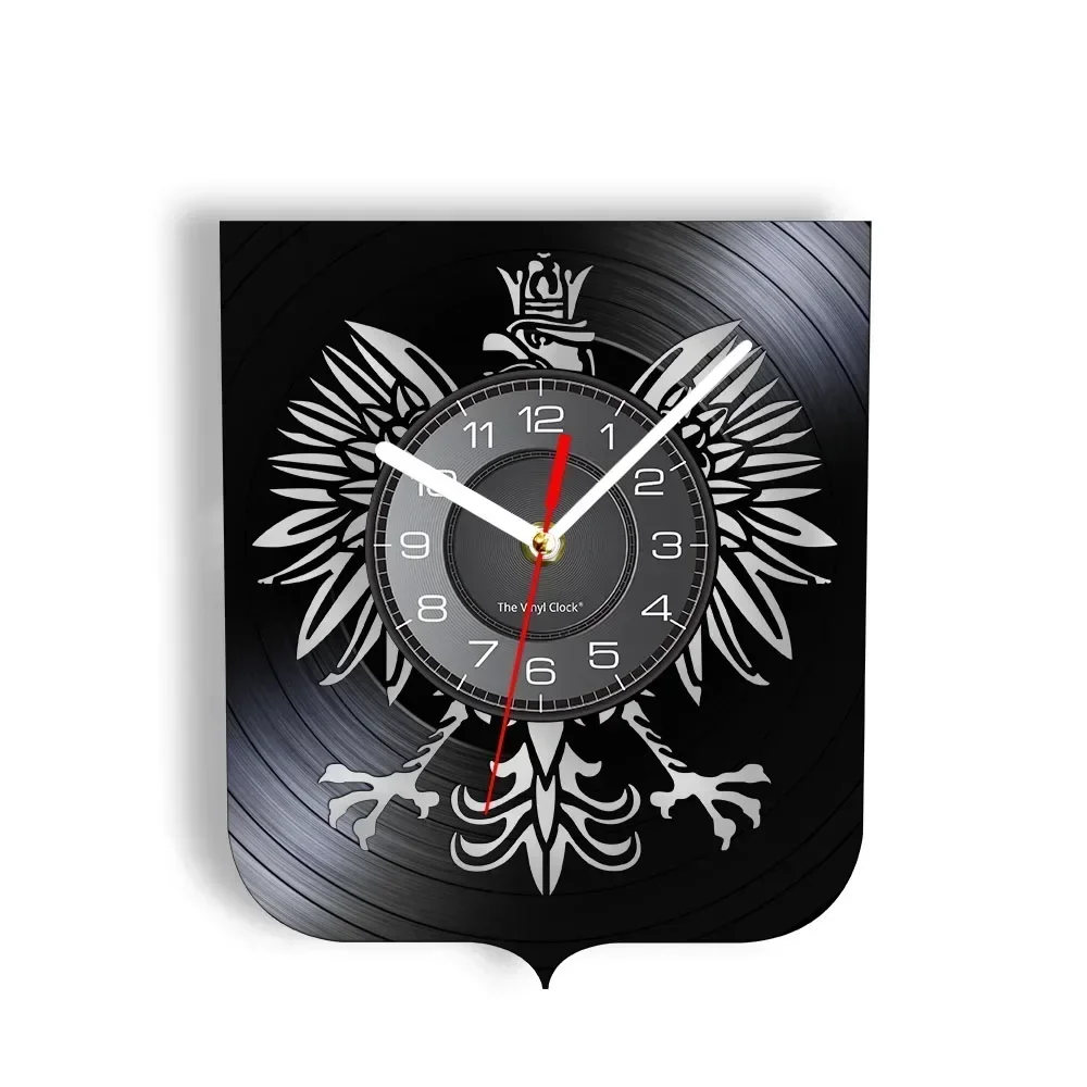 

Polish Coat of Arms Polska Wall Clock Patriotic Polish Eagle Poland Coat of Arms Polish Falcon Vintage Vinyl Record Wall Clock