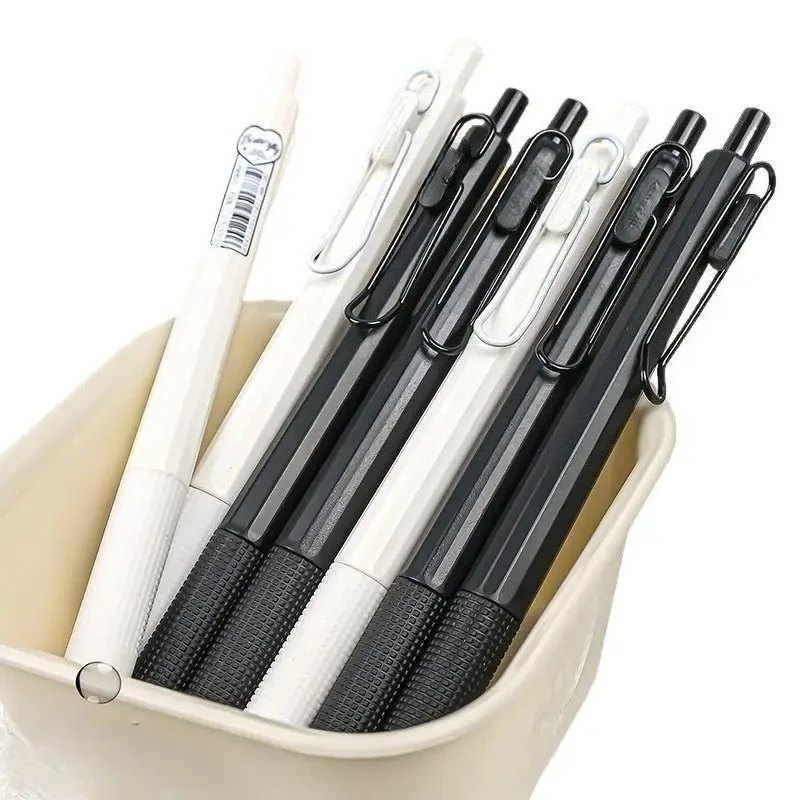 6Pcs Retractable Gel Ink Pens, Quick-Drying No Smudge 0.5mm Black Ink, Silicone Grip ST Tip, Smooth Writing, Non-Toxic view 6