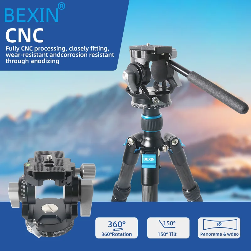Professional Panoramic Heavy duty Aluminum Alloy Gimbal for DLSR Video Max Load Capacity 10kg Photography Stabilizer