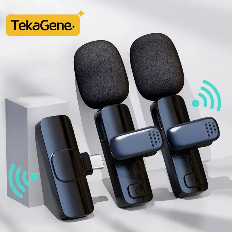 Lavalier Wireless Microphones For iPhone iPad Mini Lapel Microphone For Recording Live Streaming YouTube Interview TikTok Vlog