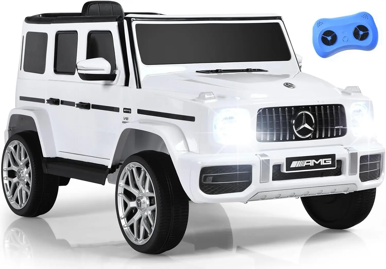 Gelicentieerde kinderrit op auto, 12V elektrisch voertuig met afstandsbediening, dubbele open deuren, muziek, Bluetooth, wielophanging, vleermuis