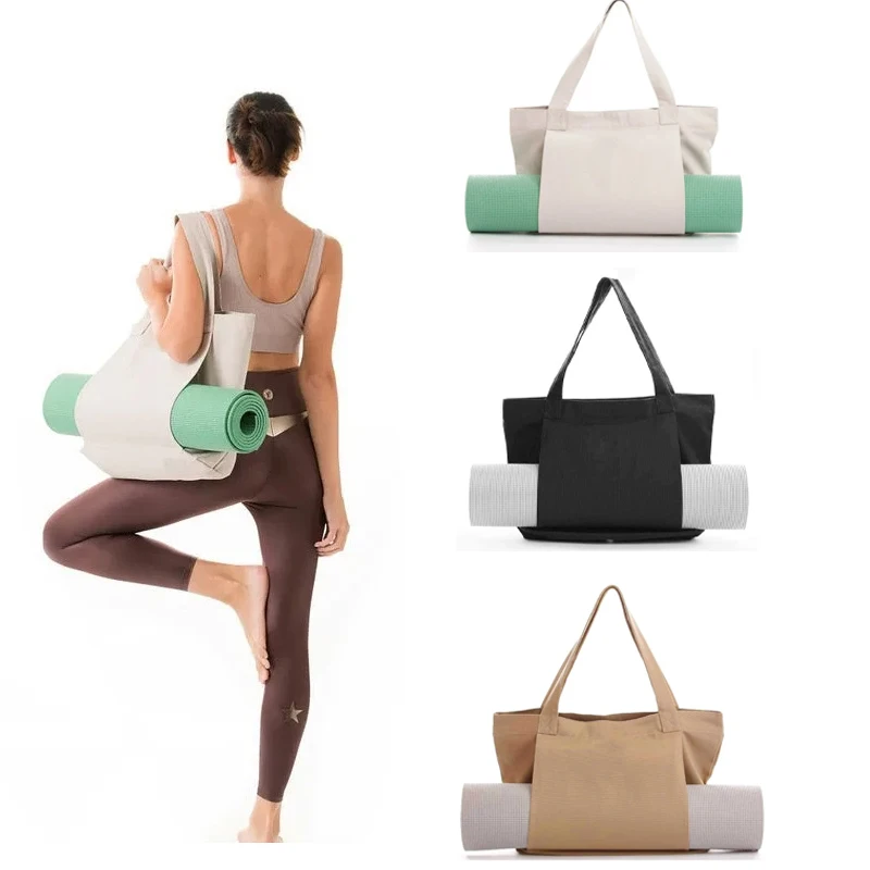 

Сумка-тоут для йоги для женщин, на плечо, с завязками, для офиса, тренировок, путешествий, пилатеса, фитнес-студии и пляжа