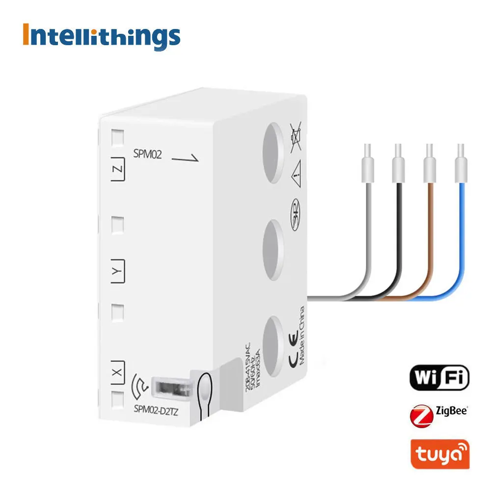 Medidor de energia trifásico, 4 fios, 63a, tuya zigbee, wi-fi, monitoramento inteligente do consumo de energia, zigbee2mqtt, controle assistente doméstico, 208v, 415v