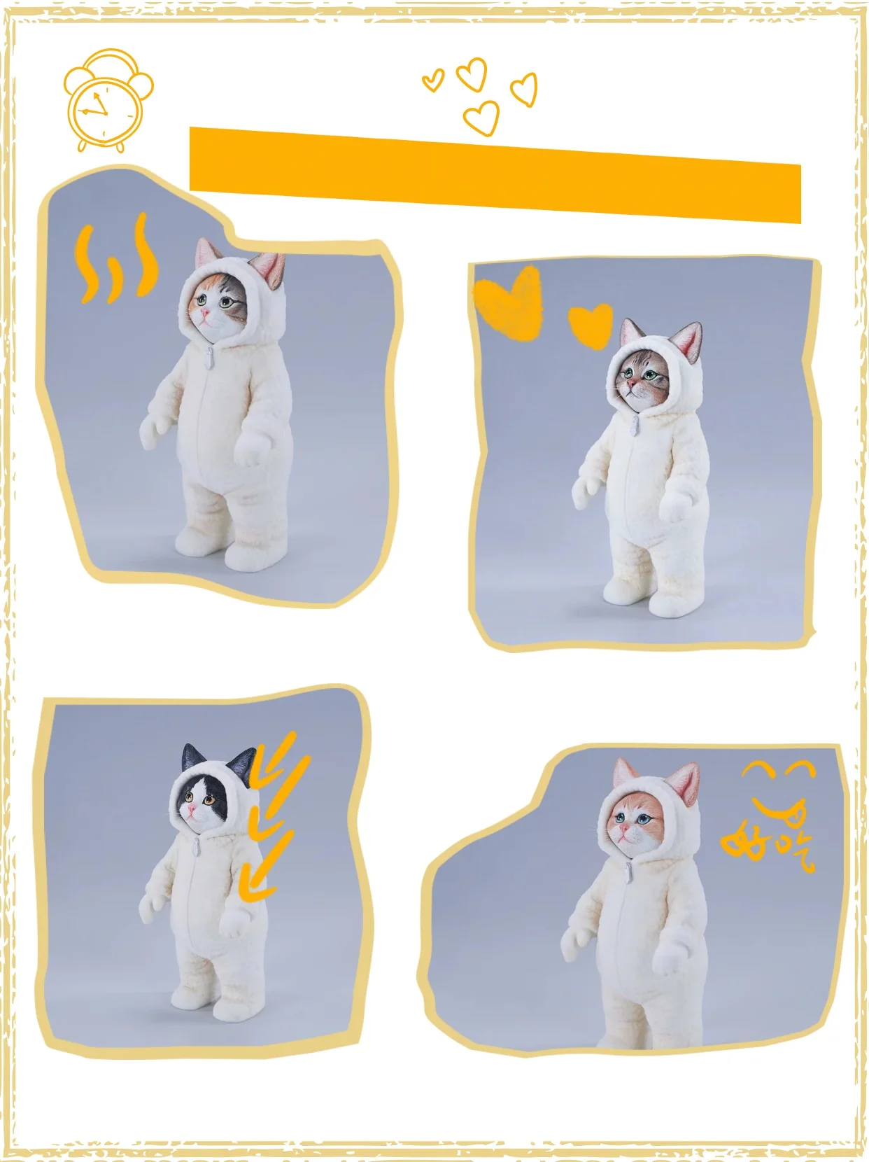 

В наличии JXK294 Пушистый кот в масштабе 1/6, имитация кошачьего животного, фигурка кошки, свитер, подходит для 12-дюймовой фигурки для фанатов, подарок