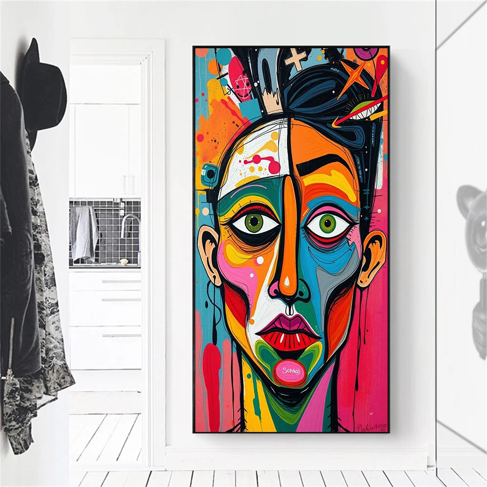 Pablo Picasso Wall Art Prints Large Abstract Wall Art Modern Lady Lips Wall Art Poster Graffiti Canvas Painting Modern Decor