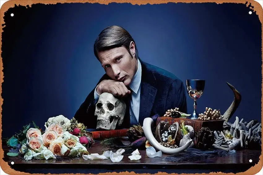 Hannibal Mads Mikkelsen TV Show Poster Metal Tin Sign 8x12 Inch Movies & TV Series Wall Decor