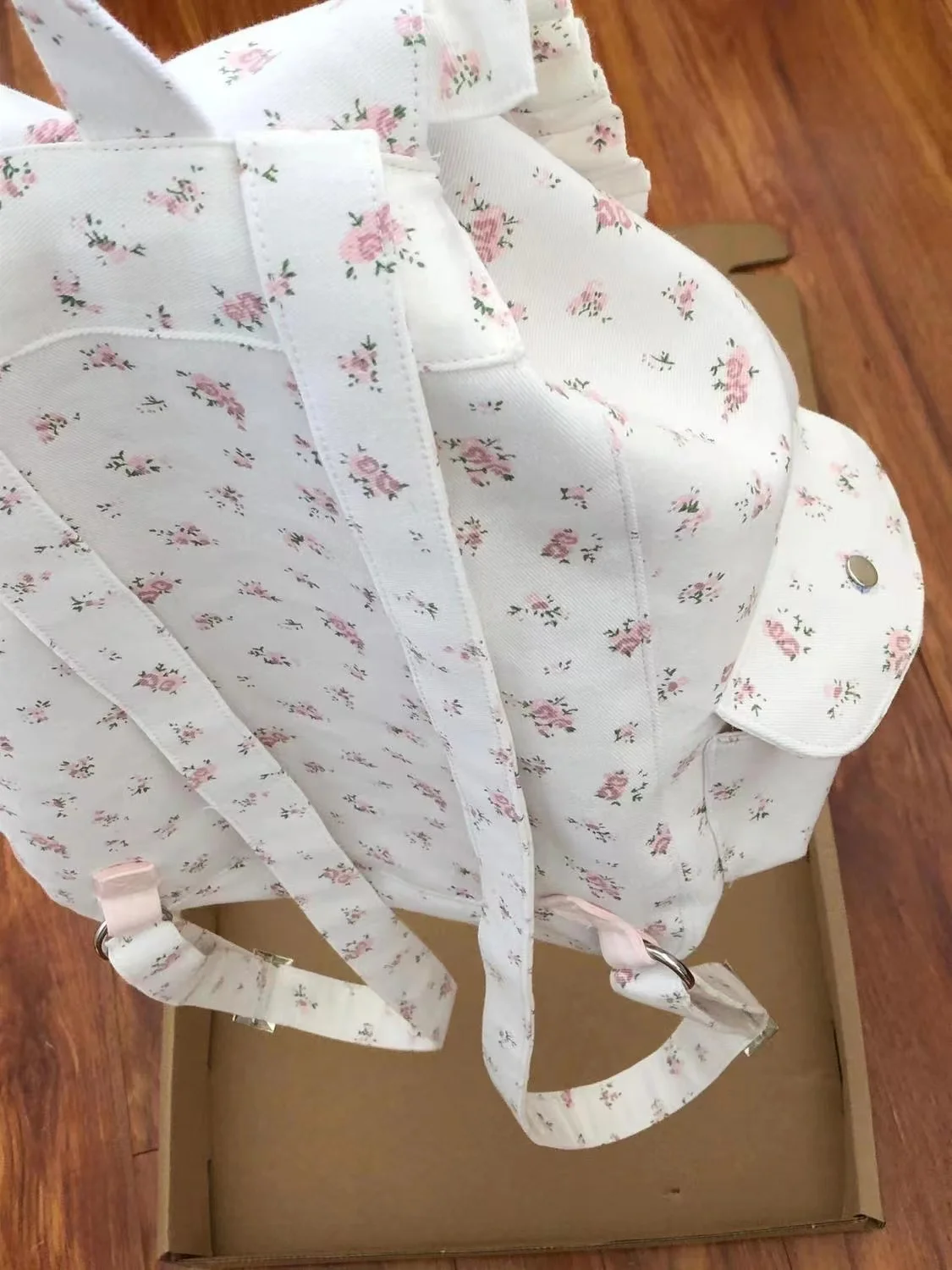 Sac à bandoulière plissé doux pour filles, sacs en toile florale, conception de niche coréenne, grande capacité, nouveau