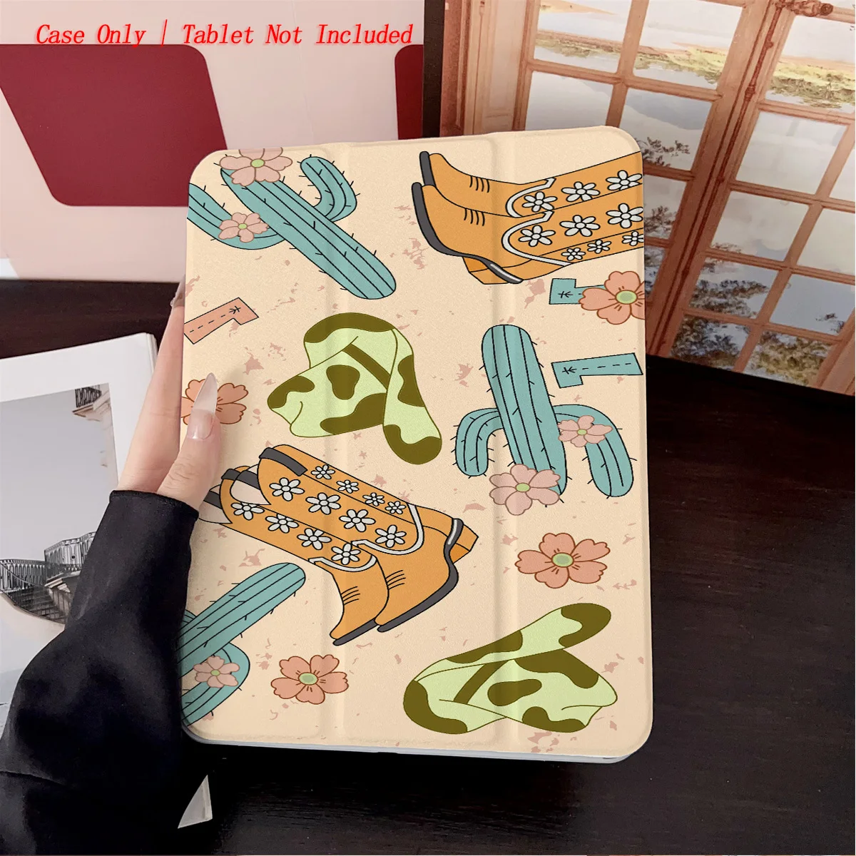 

Trendy Boots & Cactus iPad Case - 360° Rotatable Foldable for Apple iPad (All Models)