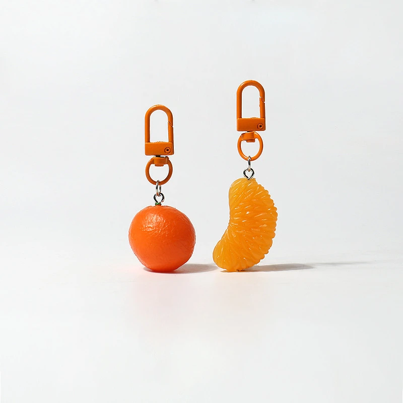 Simulation Fruit Orange Keychain Kawaii Key Chains Funny Pendant Versatile Simple Bag Small Pendant Mini Cute Accessories