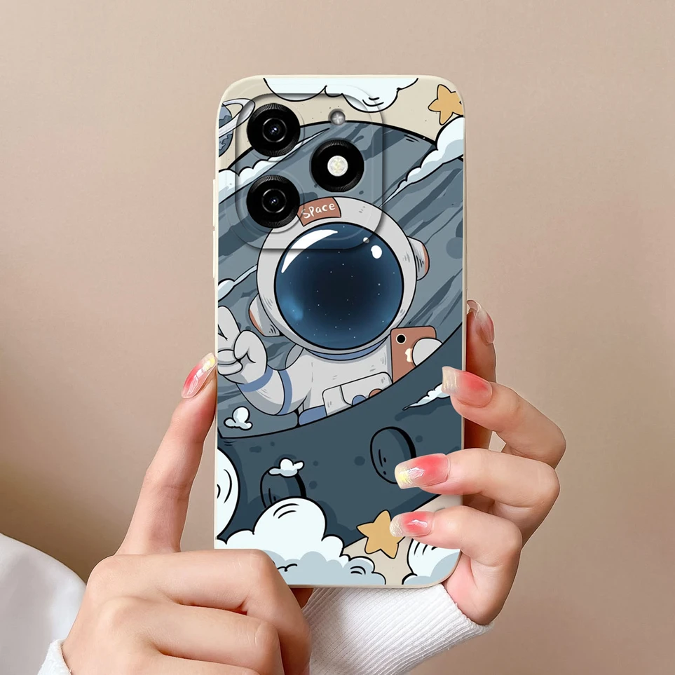 Case For Tecno Spark 20 20C Cartoon Milk Tea Bear Soft Silicone Back Cover Shock Resistant Coques For Spark20 Carcas 20 C Fundas