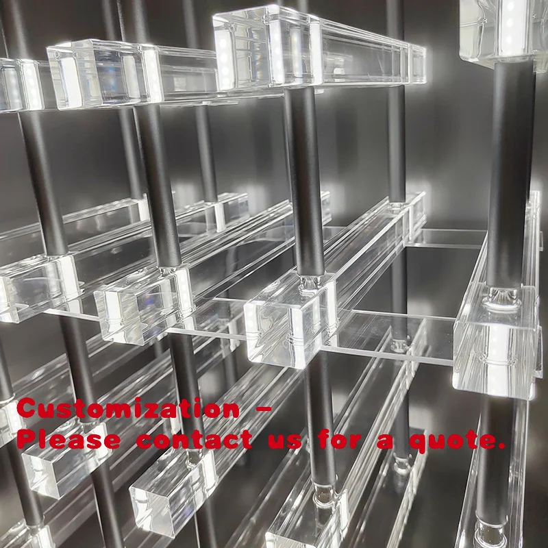 

Customize.Acrylic Luminous Wine Rack Wine Cellar Wine Cabinet Aluminum Alloy Accessories Commercial Floor-standing Partiti