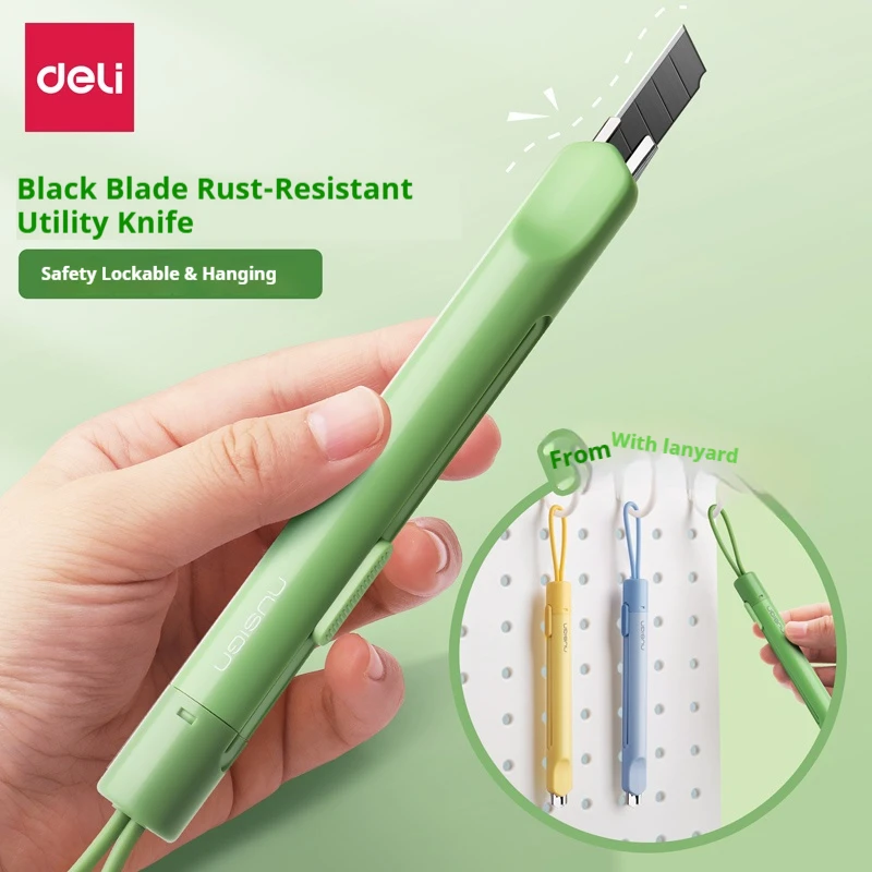 

Deli Mini Pocket Multi-Function Utility Knife,Retractable Precision Box Cutter&Paper Trimmer SK5 Sharp Blades Self-Lock Design