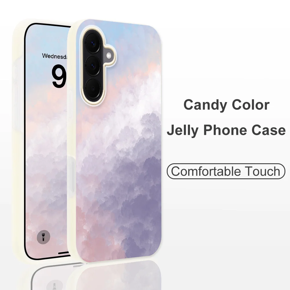 Cloud Texture Phone Case For Samsung Galaxy A57 A17 A07 A56 A36 A26 A16 A06 A55 A35 A25 A15 A05 A05S 4G 5G Candy Colored Cover