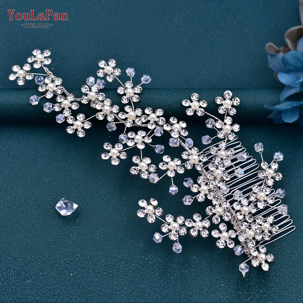 YouLaPan Bride Handmade Rhinestone Flower Hair Comb Headwear  Wedding  Delicate Headdress Women Headpiece Hair Ornaments HP269 ﻿