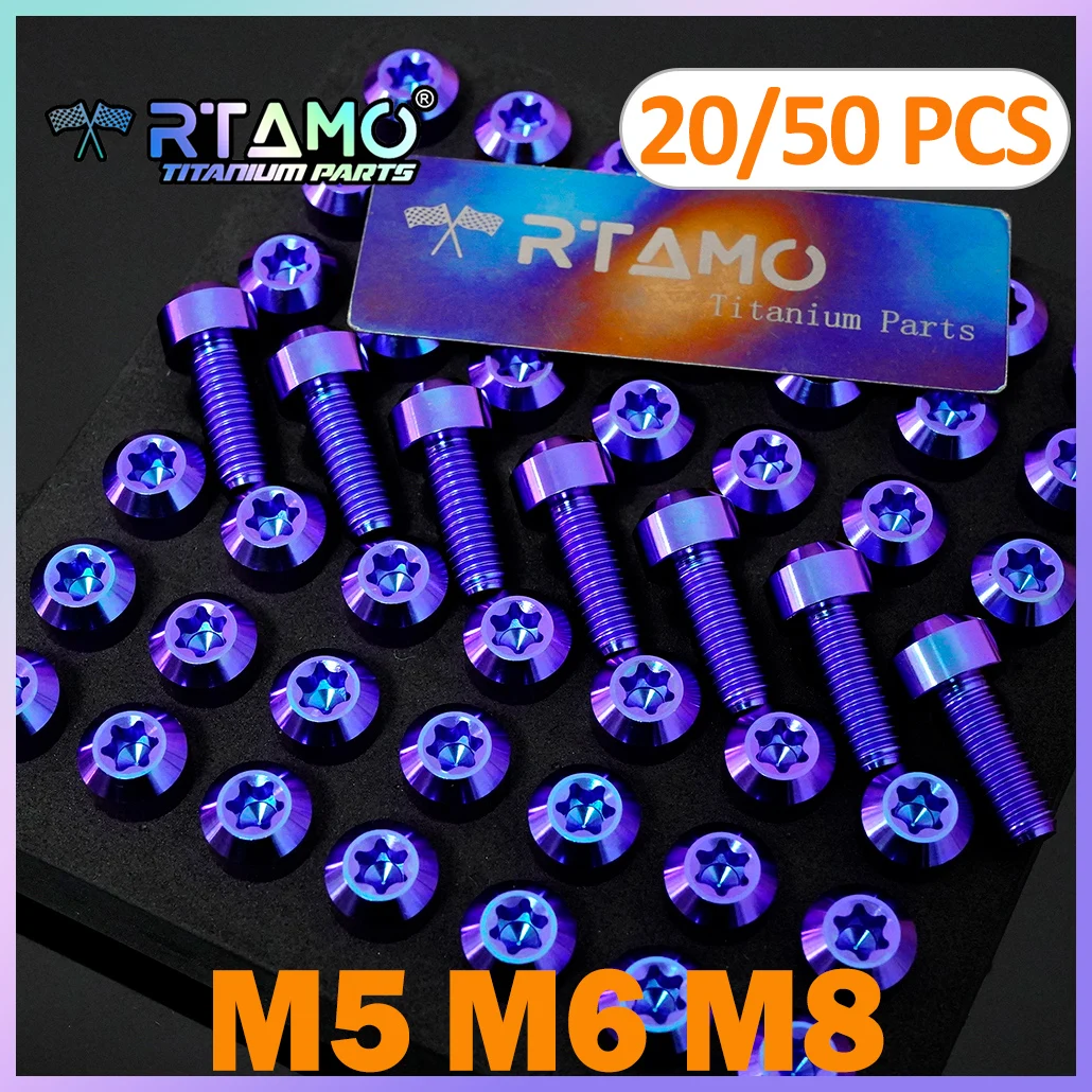 RTAMO Gr5 Titan-Schraube M5X10/15 M6x15/20/25/30/35/40/45 M8x20/25/30/35/40 Großhandel TC4 Schraube für Fahrrad Motorrad Modifikation