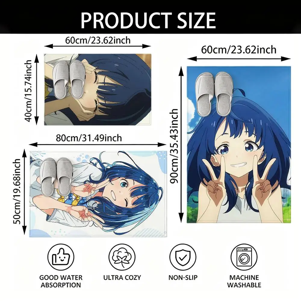 Anime A-Anna Y-Yanami Floor Mat Soft Non Slip for Entry Door Bathroom Indoor Home Decorative Carpet