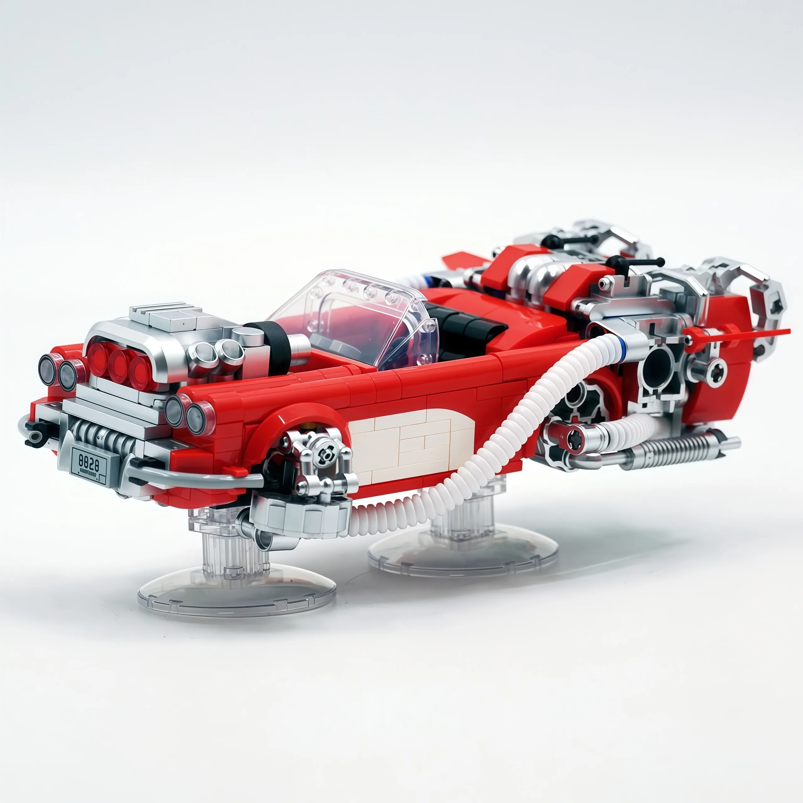 1:32 C1 Red Revival Klocki Konstrukcyjne Seria Powrót do Przyszłości A3 Żółty Model Sportowego Samochodu Kolekcja Zabawek Prezent dla Chłopców