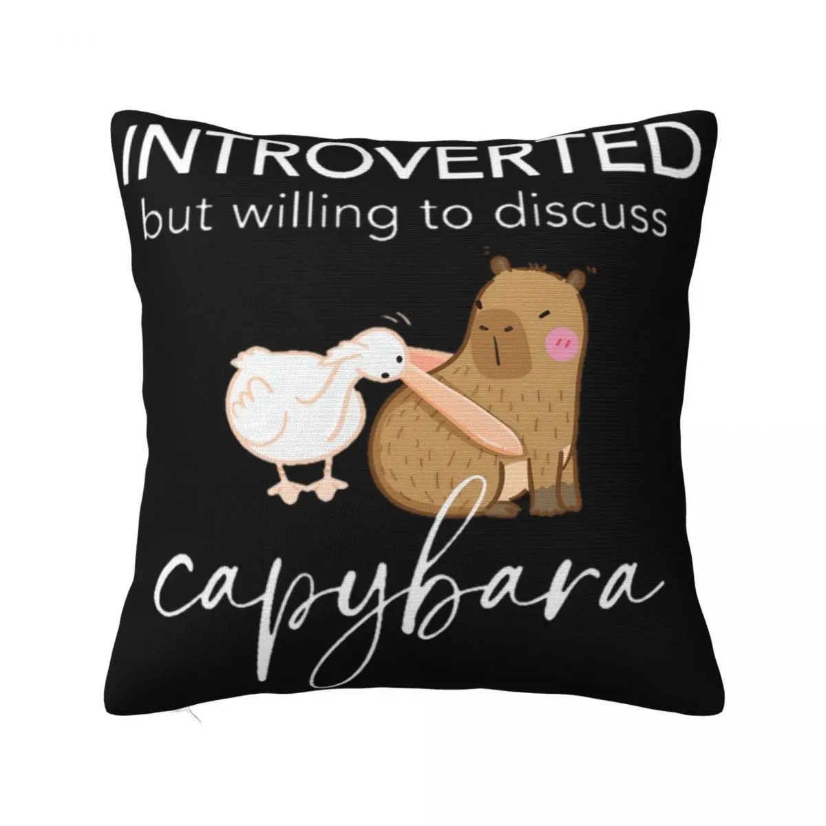 Introverted But Willing To Discuss Capybara Pillow Cover Soft Polyester Cover Decoration Capybara Lover Pillowcase Cover Bedroom