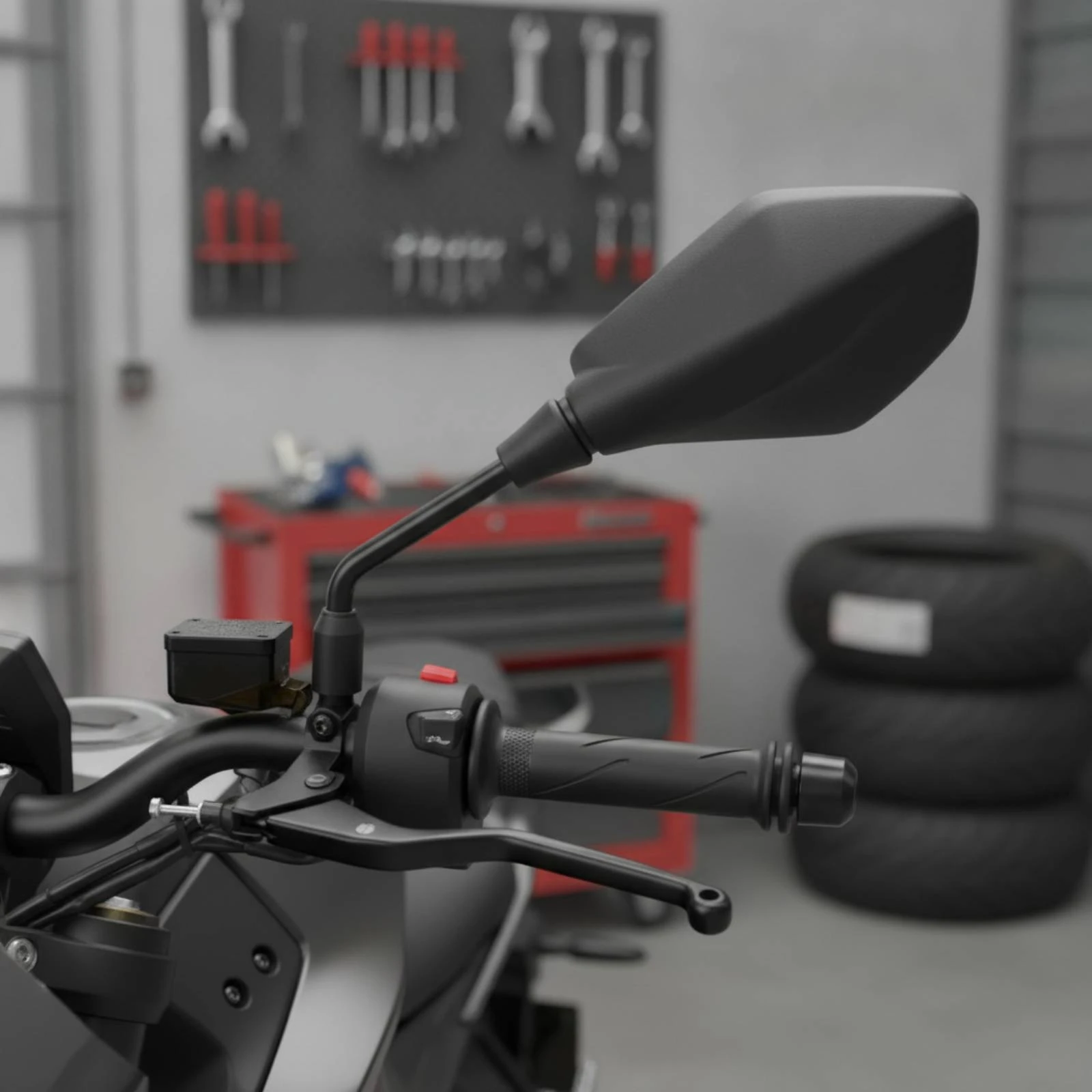 Motorcycle Mirrors with Metal Stems Compatible Motorcycle Rearview Mirror Adjustable Easy to Install for Motorcyclists