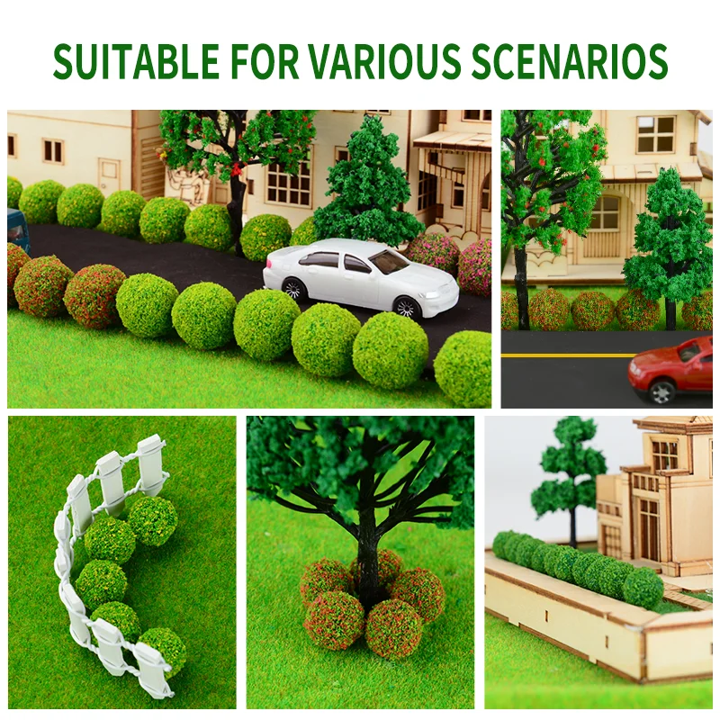 

5pcs Diy Model Artificial Miniature Shrubs&flowers Garden/Building Train Army For Sand Table Scene Layout Diorama Kit