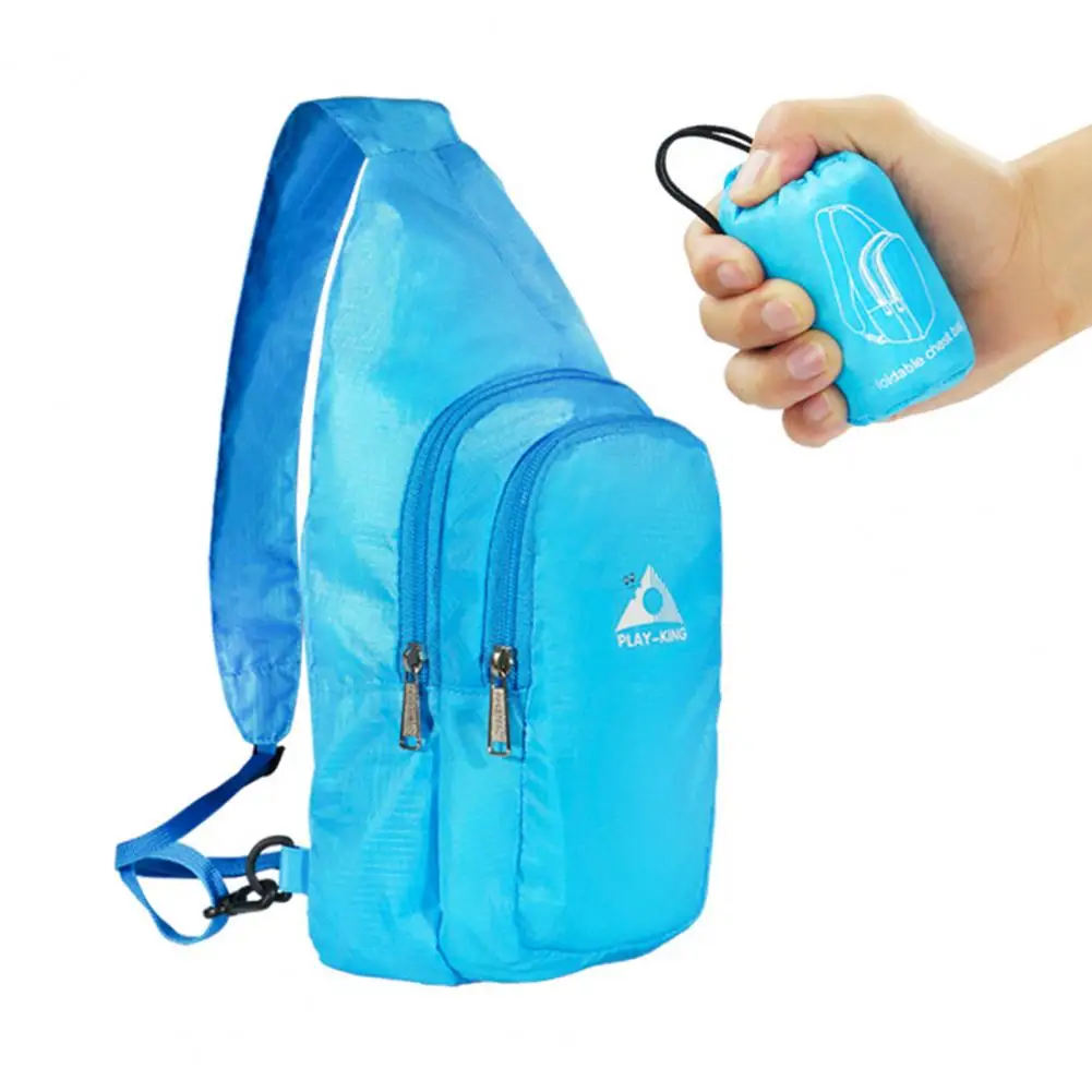 Foldable Mini Cross Shoulder Pack Compact Size Polyester Space Saving Packable Chest Sling Bag for Lady