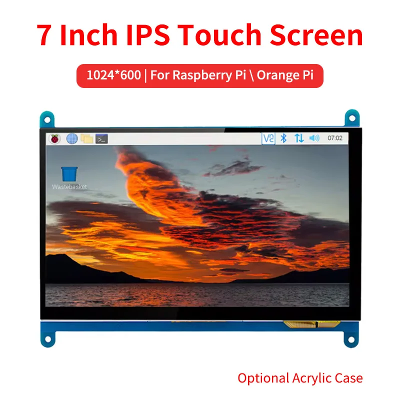 Raspberry Pi 7 inch Touch Screen Display IPS 1024x600 HDMI-compatible LCD Display for Raspberry Pi 4 Model B PC Secondary Screen