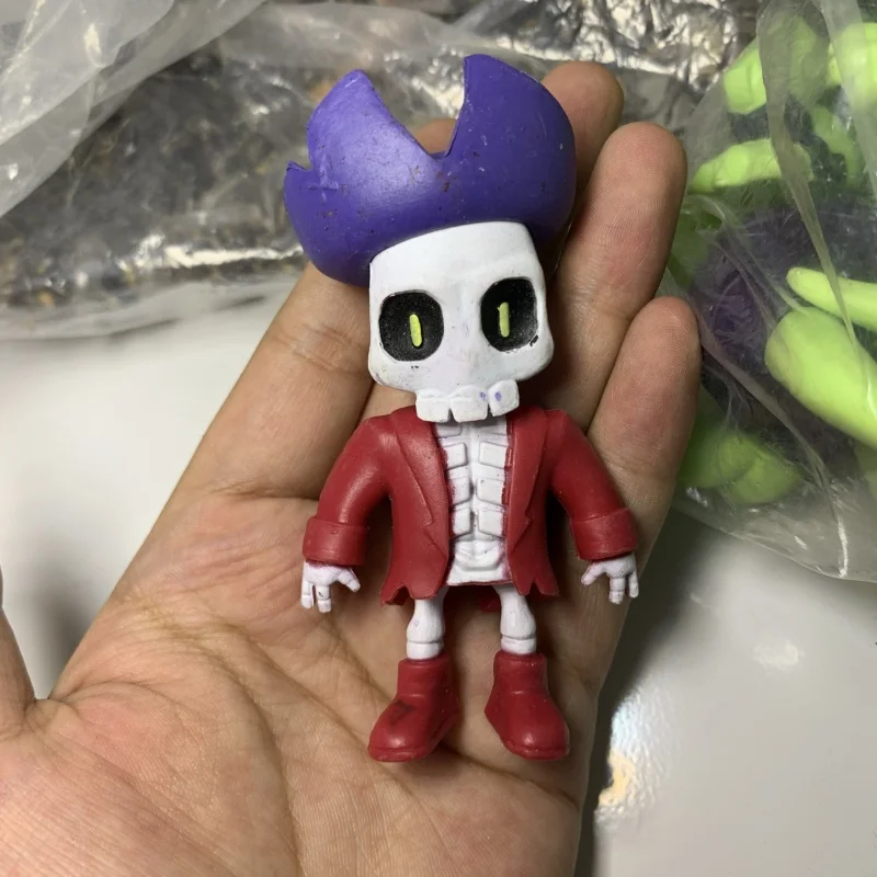 11cm Cartoon Stumble skeleton pirate action figure Doll hard PVC collection bad guys model toy