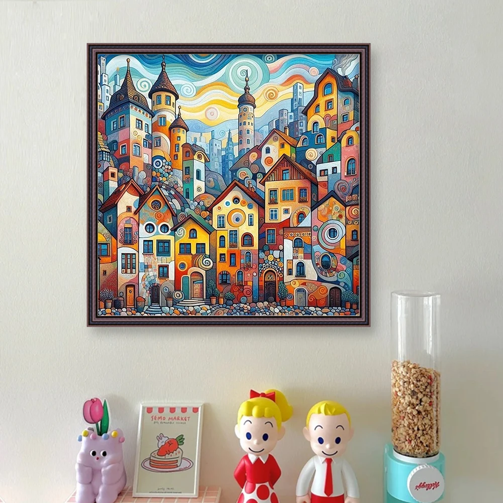 

Набор для вышивания крестиком с пейзажным принтом 50x50 см, DIY, 11CT, набор для рукоделия, декор