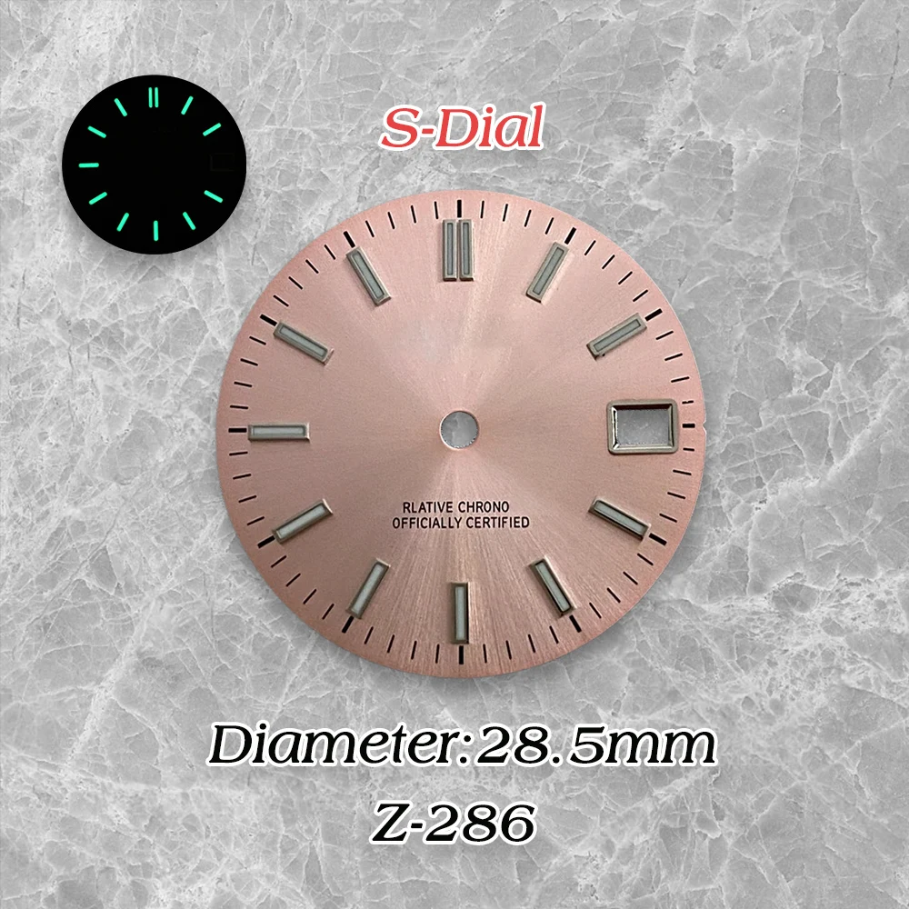 28.5mm  S Logo High Quality NH35 Dial sunray Dial  fit NH35/NH36 Movement Watch modification and repair parts ﻿ ﻿﻿