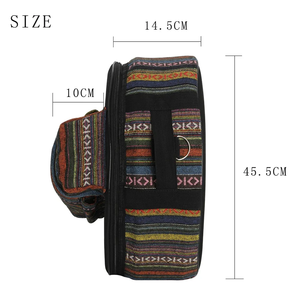 Drum Case Color Ethnic Style Snare Drum Gig Bag Backpack Waterproof 600D Oxford Fabric Bag Percussion Instrument Accessories