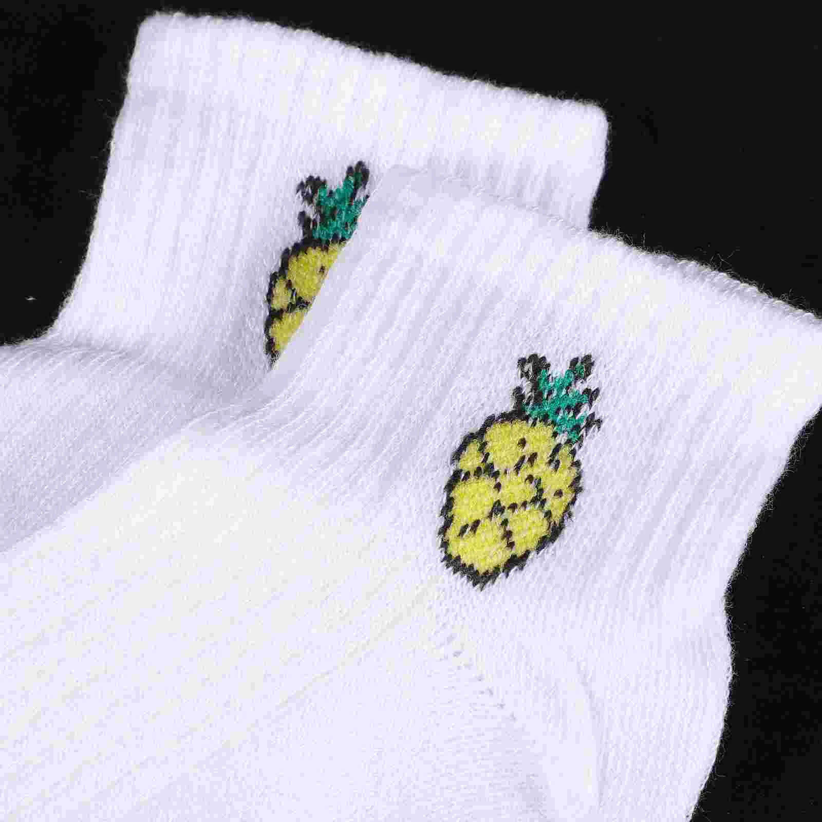 5 Pairs Cotton Socks Printed Women Ankle Socks Fashion Fruit Pattern Novelty Socks (2) Women socks cotton socks for women