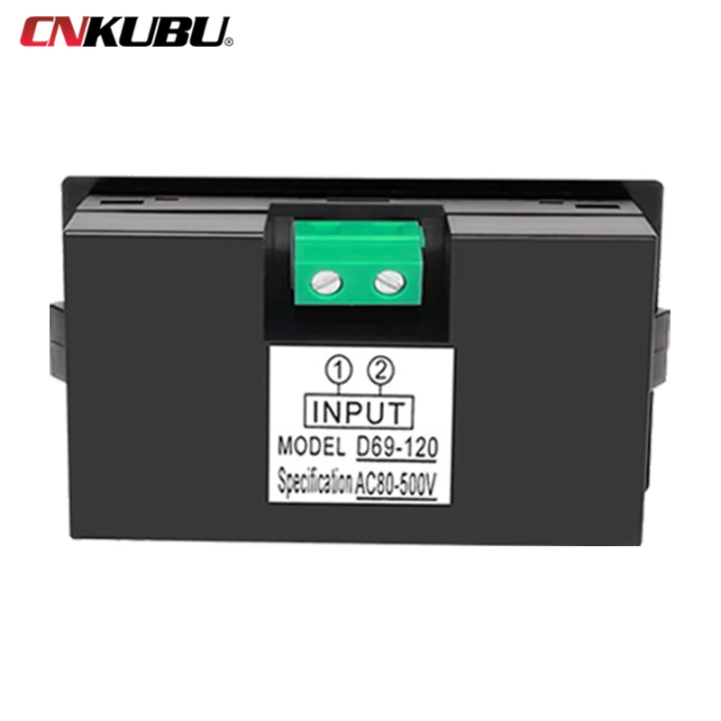 D69-20 120 110V220V380V Two-Wire AC Voltage Digital Display Meter Green and Blue Light Display Detector High Precision