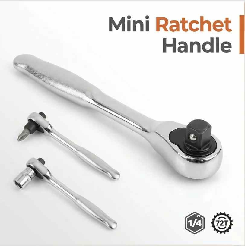 1/4 Zoll Doppelendiger Mini-Ratschenschlüssel & Bit-Schraubendreher mit Schnellverschluss-Steckschlüssel und 72-teiligem tragbarem Reparaturwerkzeug für Steckschlüssel & Bits