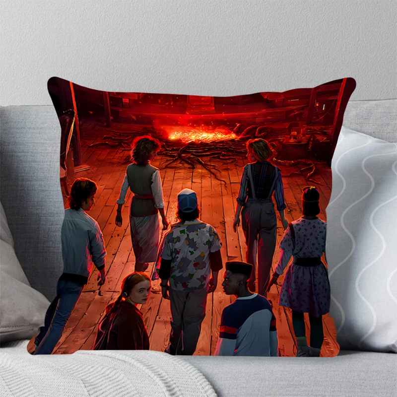 Square pillow home bedroom pillow cover sofa living room pillowcase office leisure cushion Stranger Things Fashion Home Decor