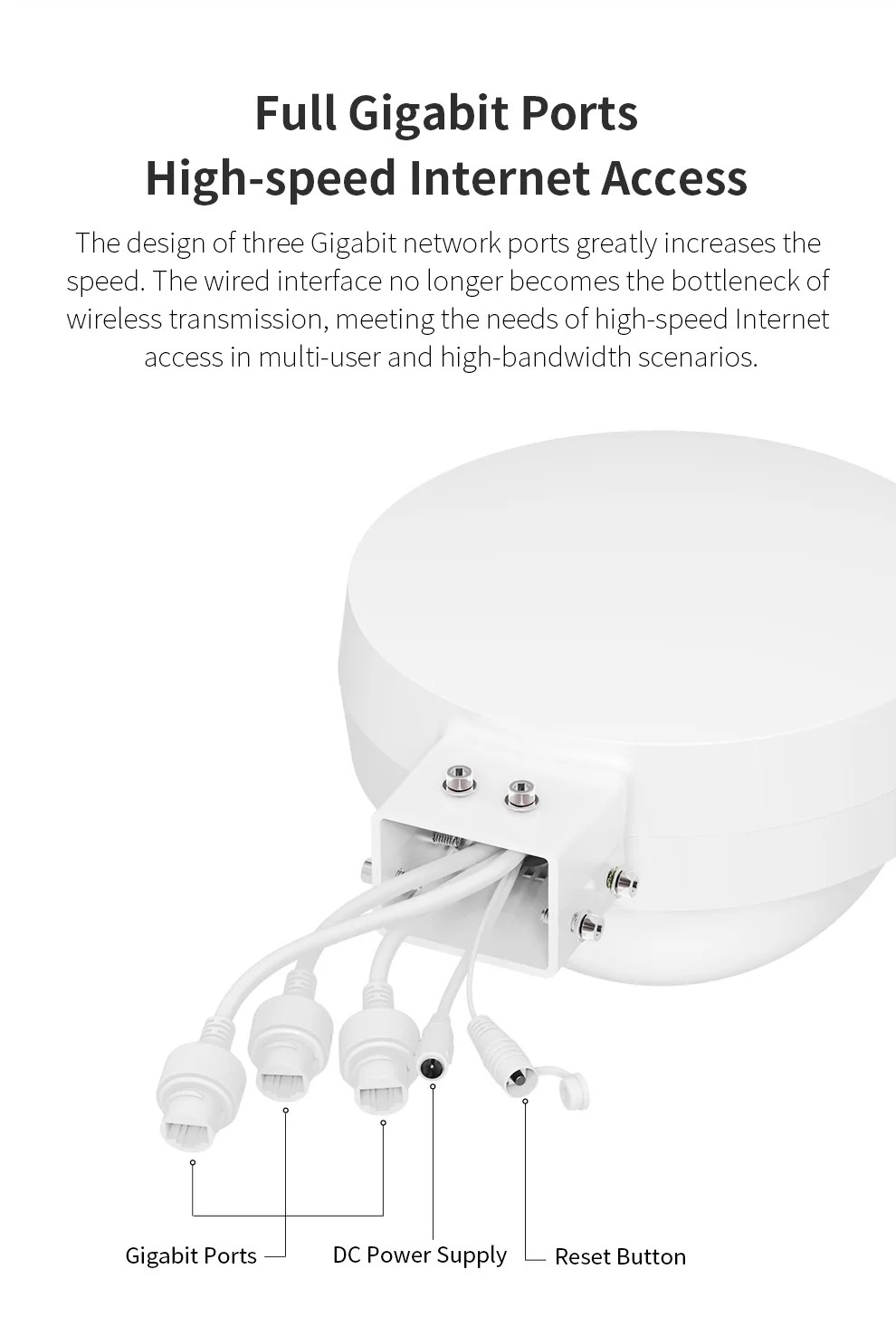 Imagem -03 - Repetidor sem Fio de Alta Potência ao ar Livre ap Intempéries Ponto de Acesso Wifi 48v Poe Como wi fi Cobertura de 360 ° Wifi6 Ax3000 2.4g e 5ghz