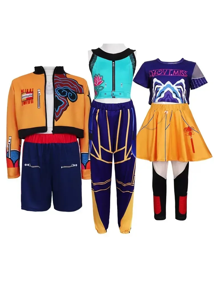 أزياء الهالوين الجديدة للأطفال لعام 2026 زوي ميرا رومي أزياء تنكرية كرنفال K-Pop الصيادين فتاة مجموعة المعبود لعب الأدوار فستان الزي البدلة #2