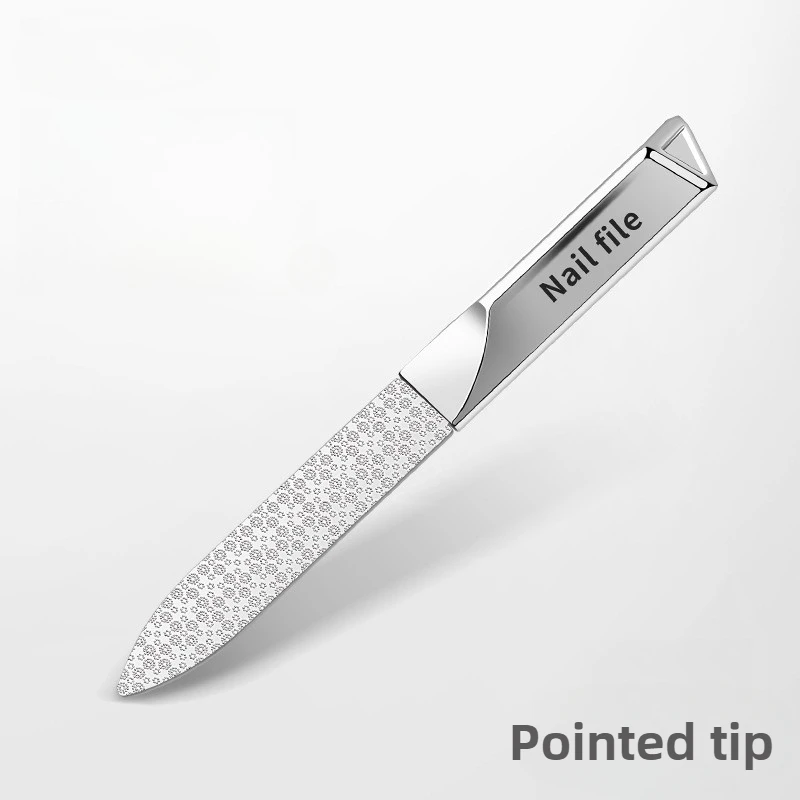 الفولاذ المقاوم للصدأ مزدوجة الجانب ملف الأظافر اكسسوارات التصميم مزيل طلاء الأظافر لأدوات مانيكير عازلة للمنزل والسفر