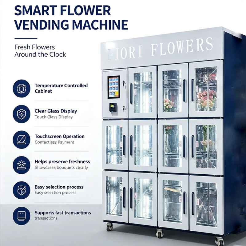 Bouquet Vending Machine Automatic Flower Kiosk Smart Dispenser Fresh Floral Retail Store Customized