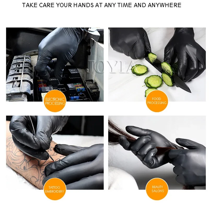 Black Disposable Gloves Powder & Latex Free Non-sterile Nitrile Gloves For Aldult Kids Hand Protection XS XL Medium Large